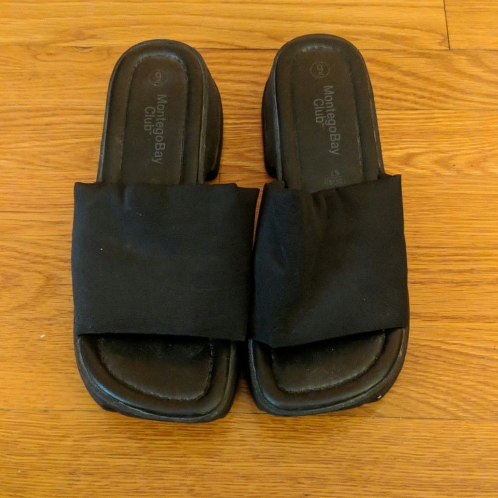 Vintage 90s Montego Bay Club Black Slides